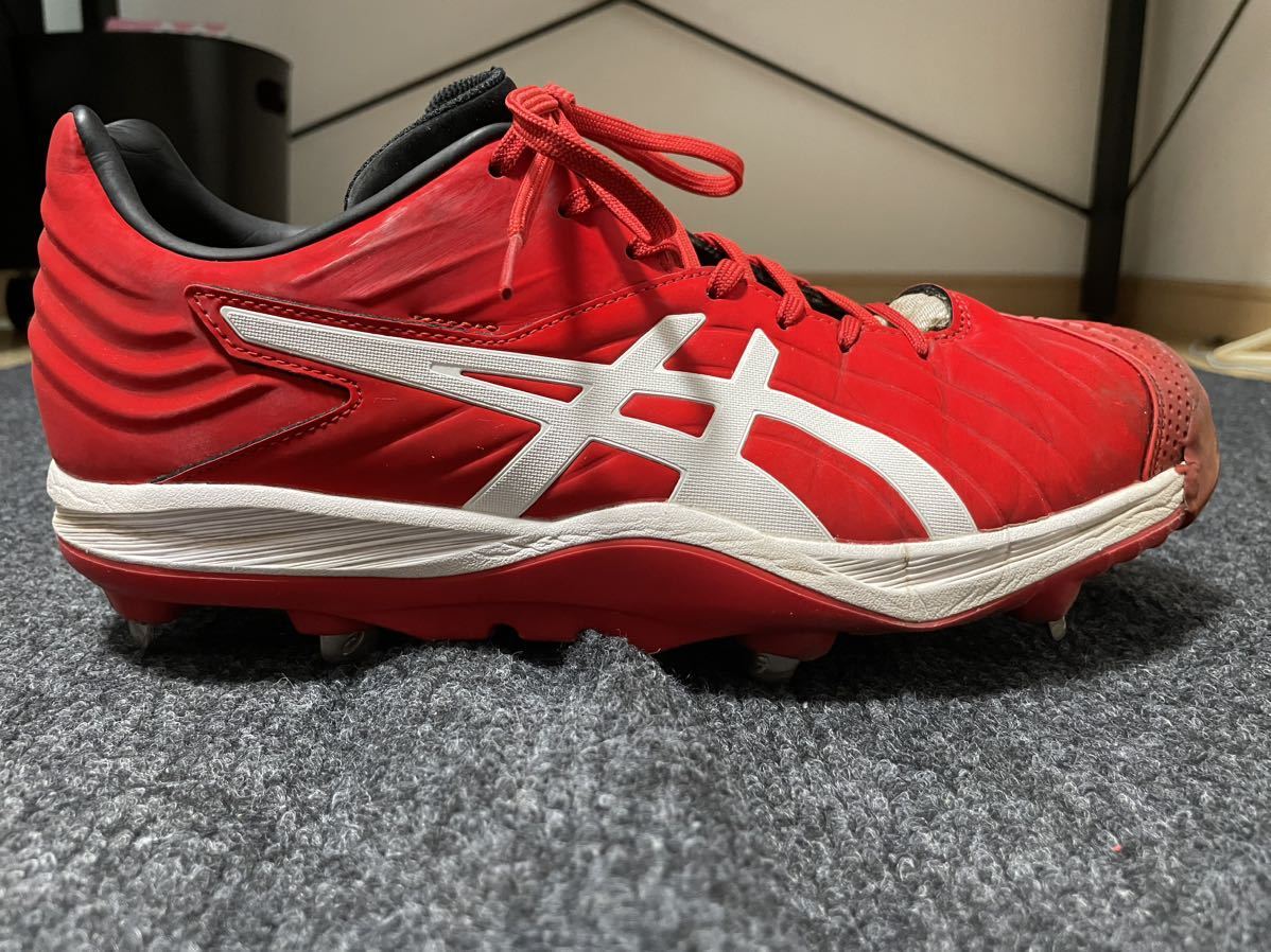 使用4回】asics 野球用スパイク 27 5cm 大谷翔平 クラシックレッド 赤