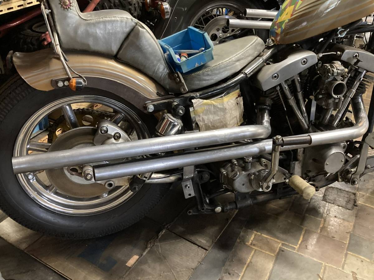 Yahoo!オークション - ショベル ワンオフ マフラー ショットガン ドラ