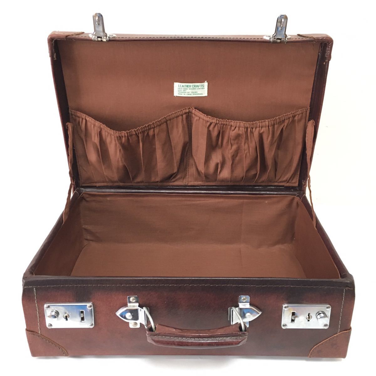 本革レザートランク ミニ 昭和レトロヴィンテージアタッシュケース鍵