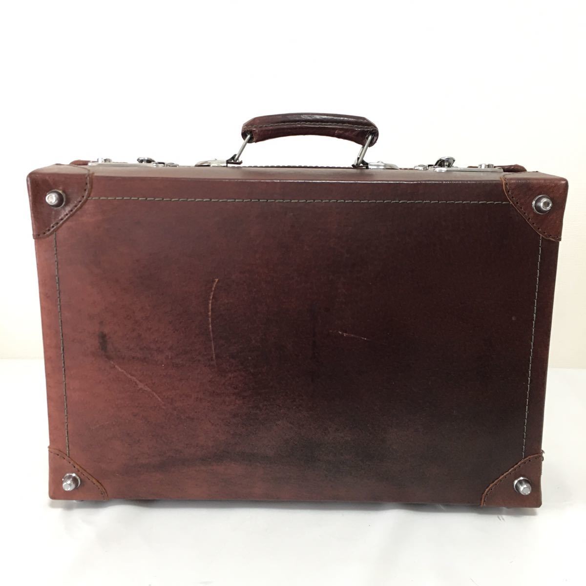 本革レザートランク ミニ 昭和レトロヴィンテージアタッシュケース鍵