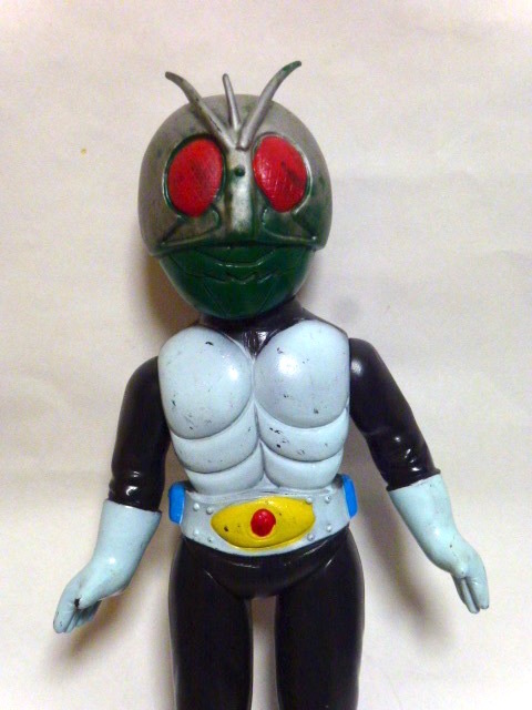 Yahoo!オークション - 無版権 仮面ライダー ツノ3本 ソフビ 旧バンダイ