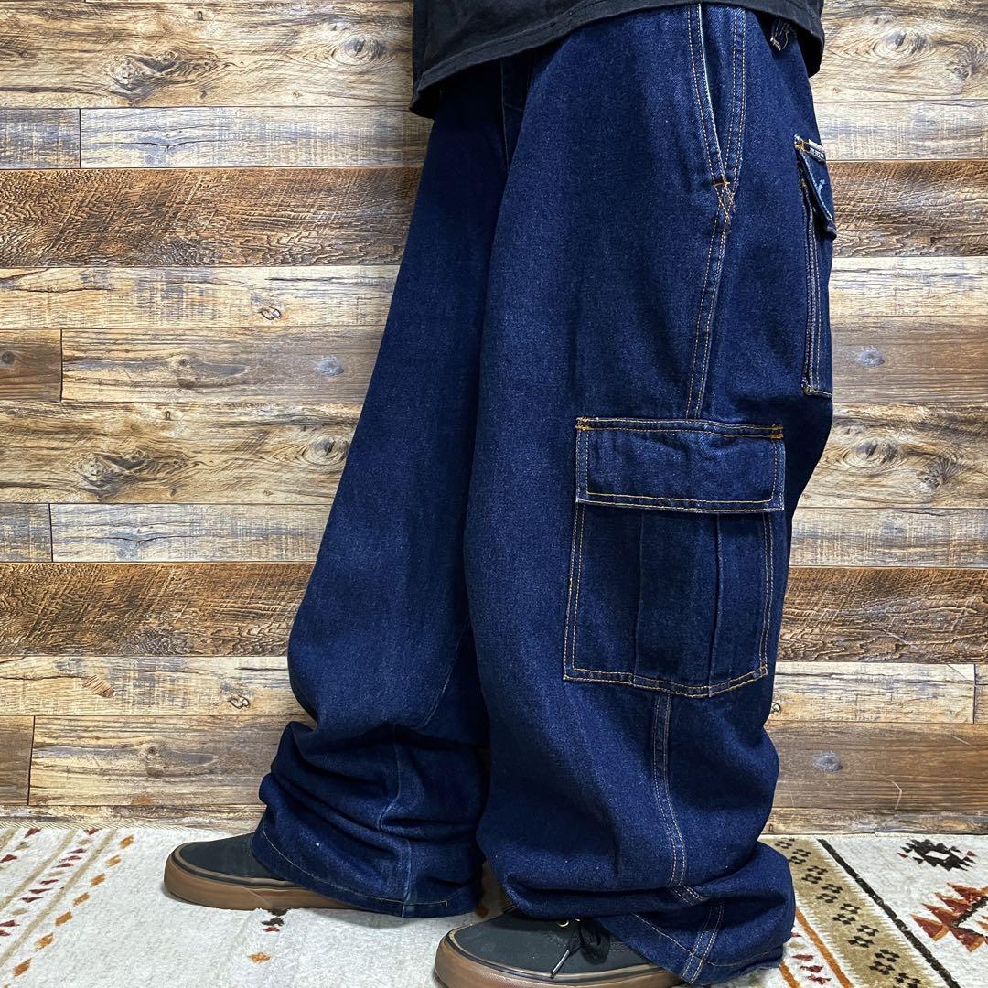 FUBU フブ バギーデニム カーゴパンツ ストリート 古着 w32 青 ブルー