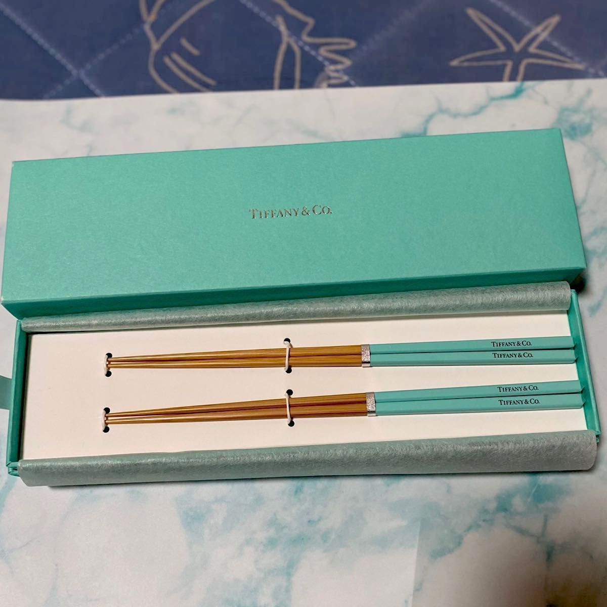 TIFFANY&Co ティファニー夫婦箸 箱入り ティファニーノベルティ 希少