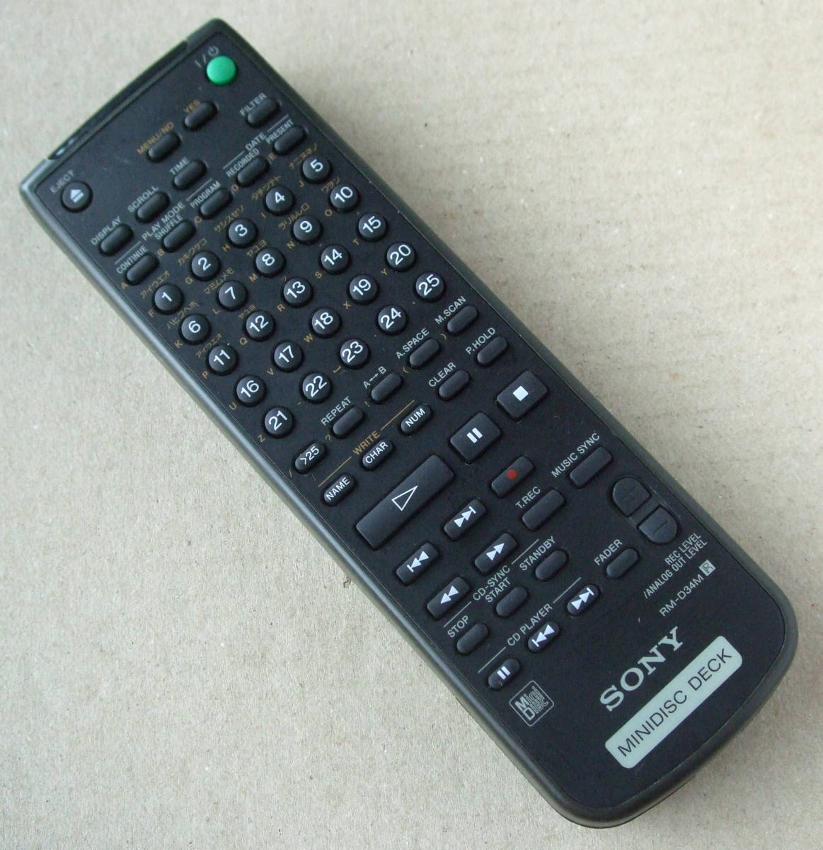 送料無料 SONY ソニー MDデッキ MDS-JB930 純正 リモコン RM-D34M 即決