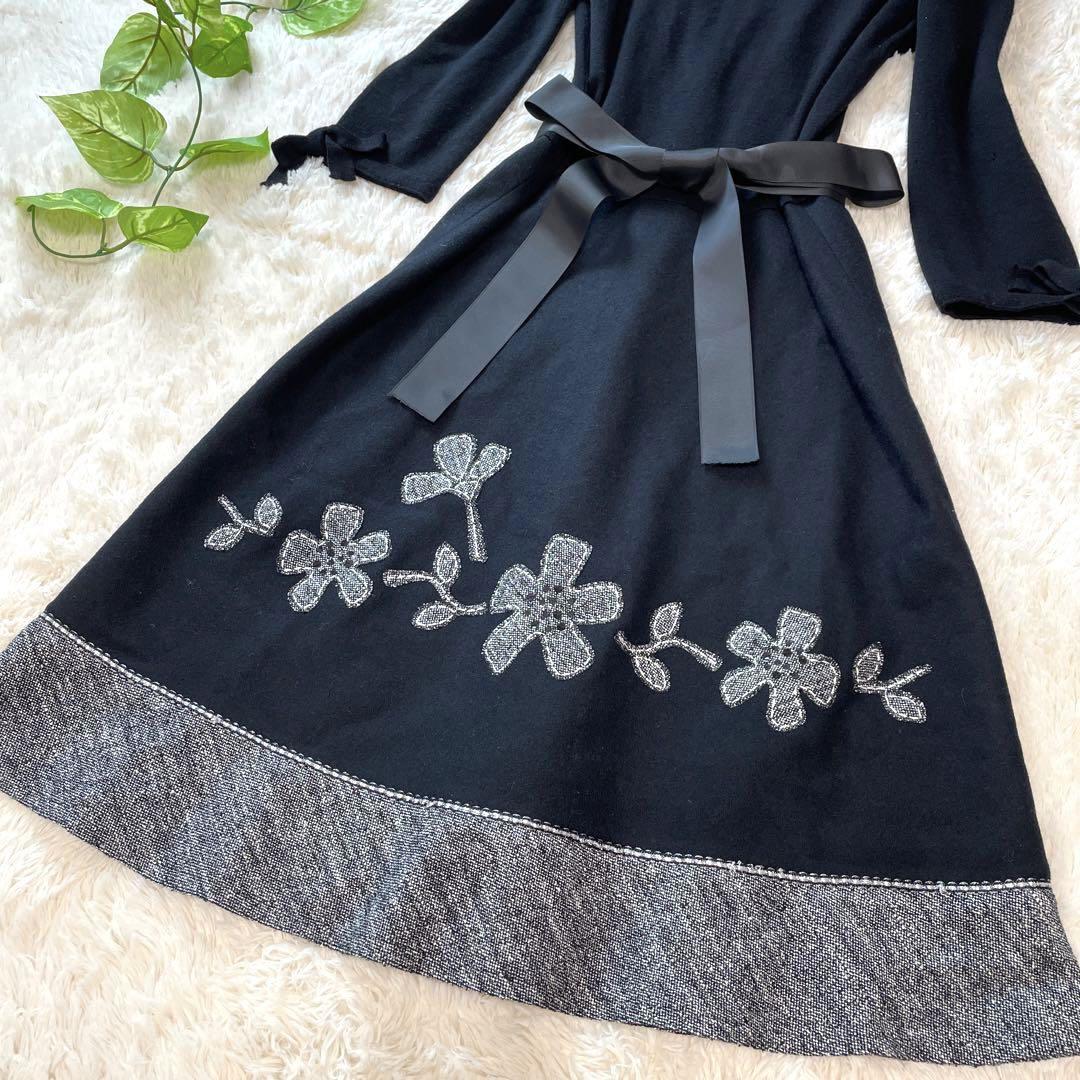 カシミヤ M'S GRACY エムズグレイシー ワンピース 大きいサイズ 40 L