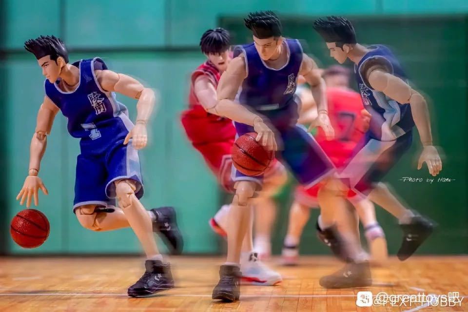 即納】箱痛み スラムダンク 1/10 可動フィギュア 仙道彰 7号 青