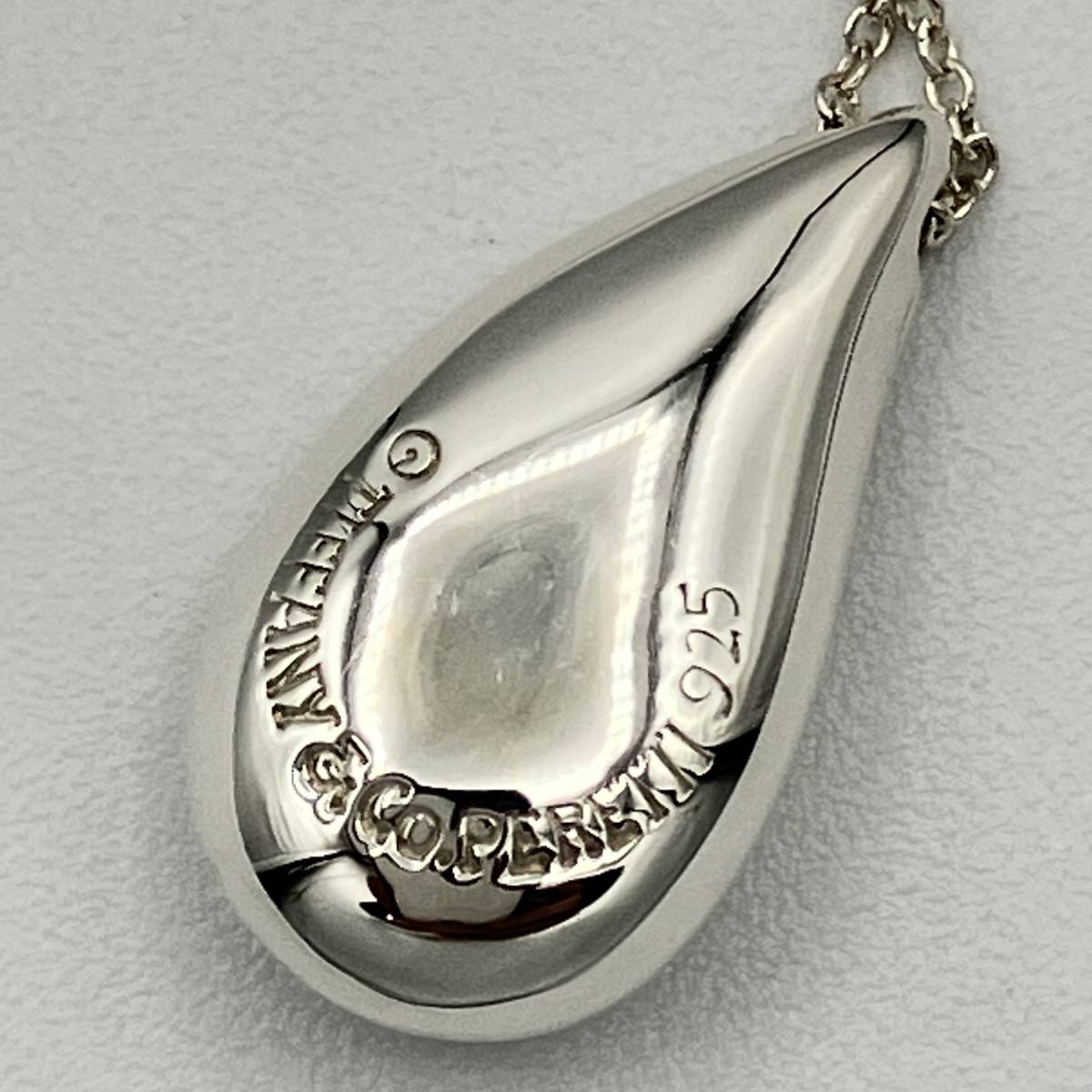 ラージ 希少品 ティファニー ティアドロップ ロング ネックレス