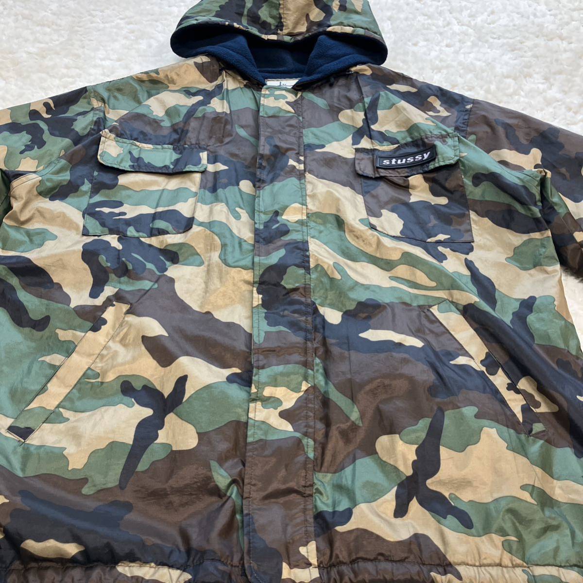 90s OLD STUSSY OUTDOOR ナイロンカモジャケット L 迷彩 オールド