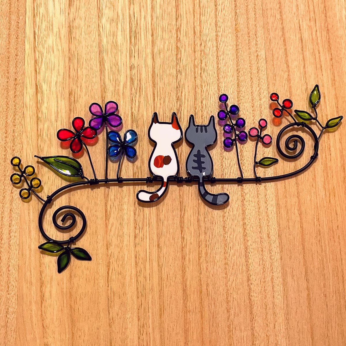 T【WL NE13 ネコねこ猫】ディップアート ワイヤークラフト ワイヤー