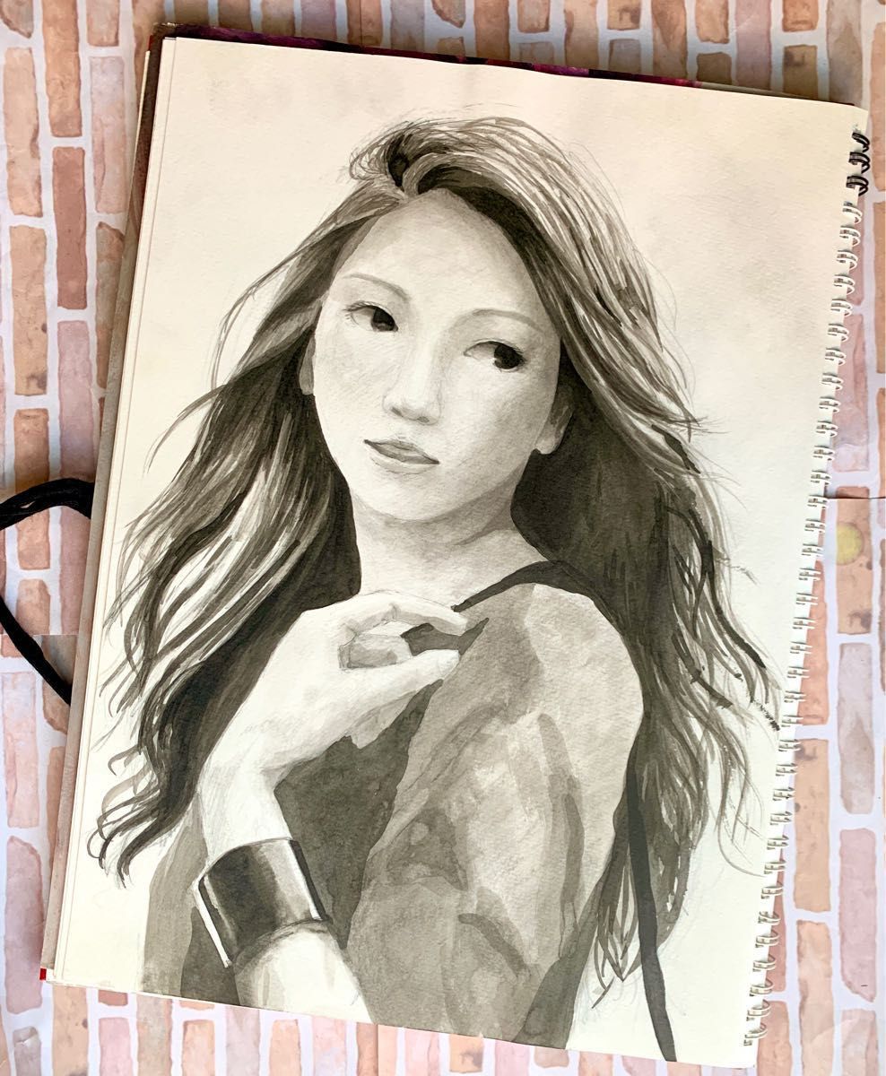 専用 絵画 原画 ドローイング 水彩画 美人画 A4サイズ デザイン画 ラフ