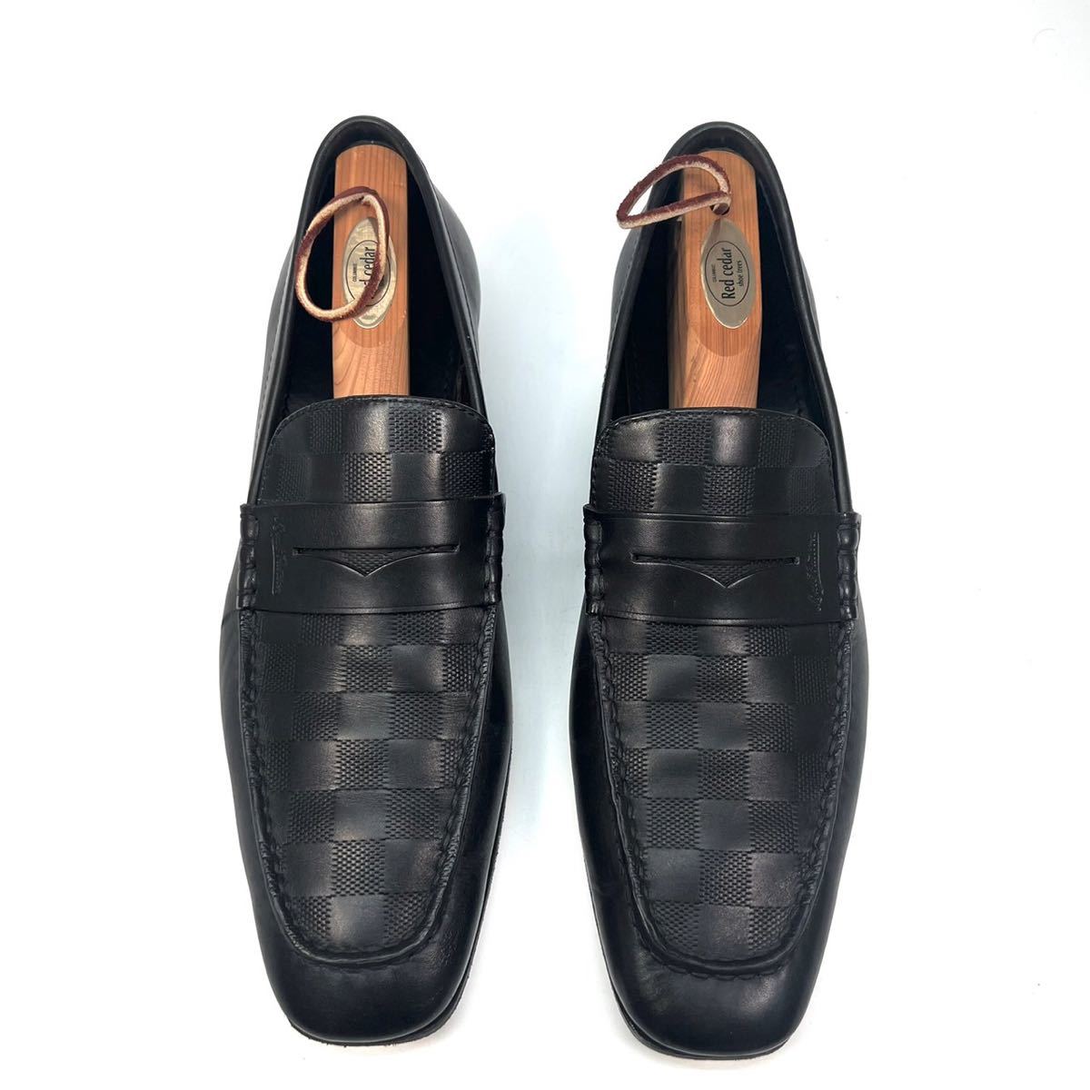 LOUIS VUITTON ルイヴィトン 革靴 ローファー ダミエ 8 26 5cm メンズ