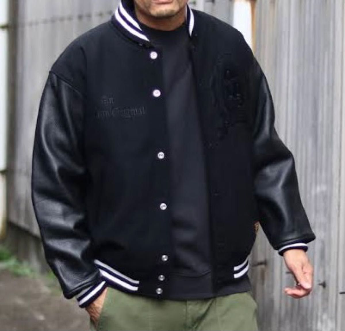 SCHOTT ショット メルトン レザー スタジャン スタジアムジャンパー