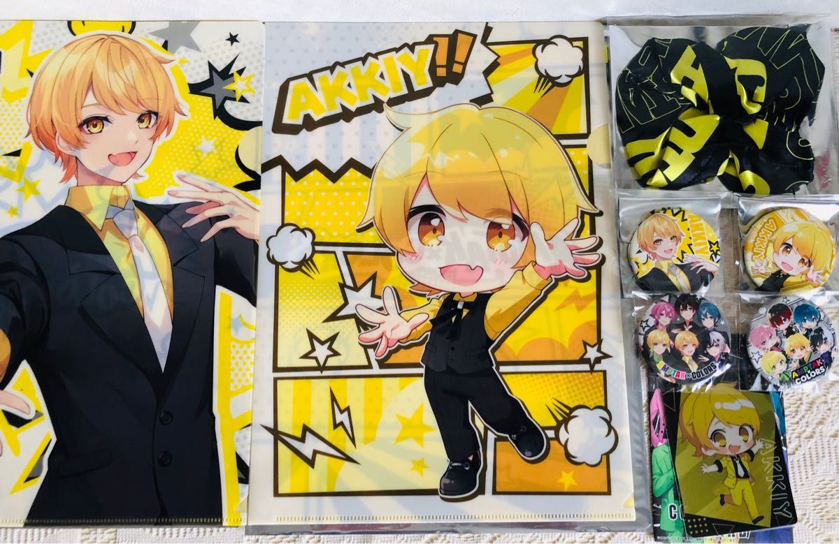 AMPTAK×COLORS グッズ あっきぃ カード シュシュ 缶バッジ クリア