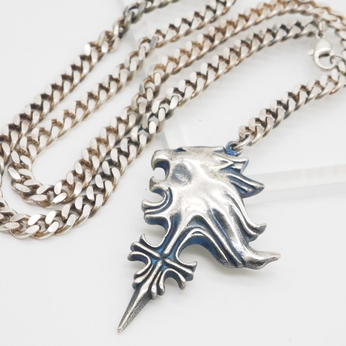 D614 Sleeping Lion Heart SILVER925 SQUARE刻印 ペンダント