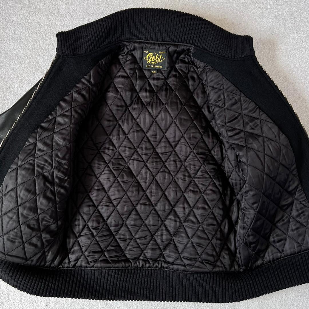 美品 GOLD ゴールド ドンキージャケット 東洋 スタジャン 38 レザー