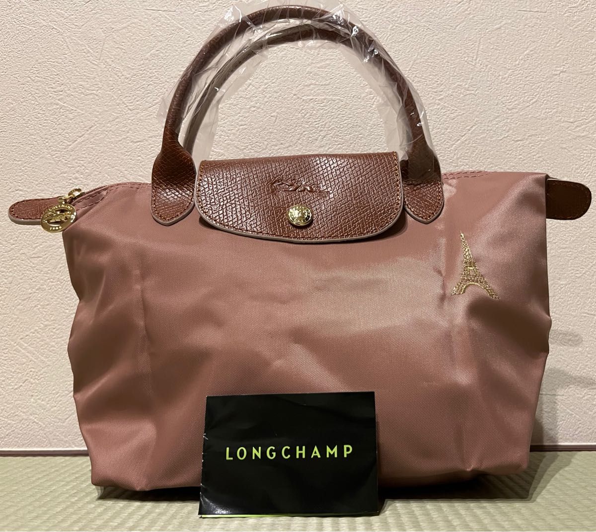新品】ロンシャン プリアージュS ハンドバッグ ピンク エッフェル塔