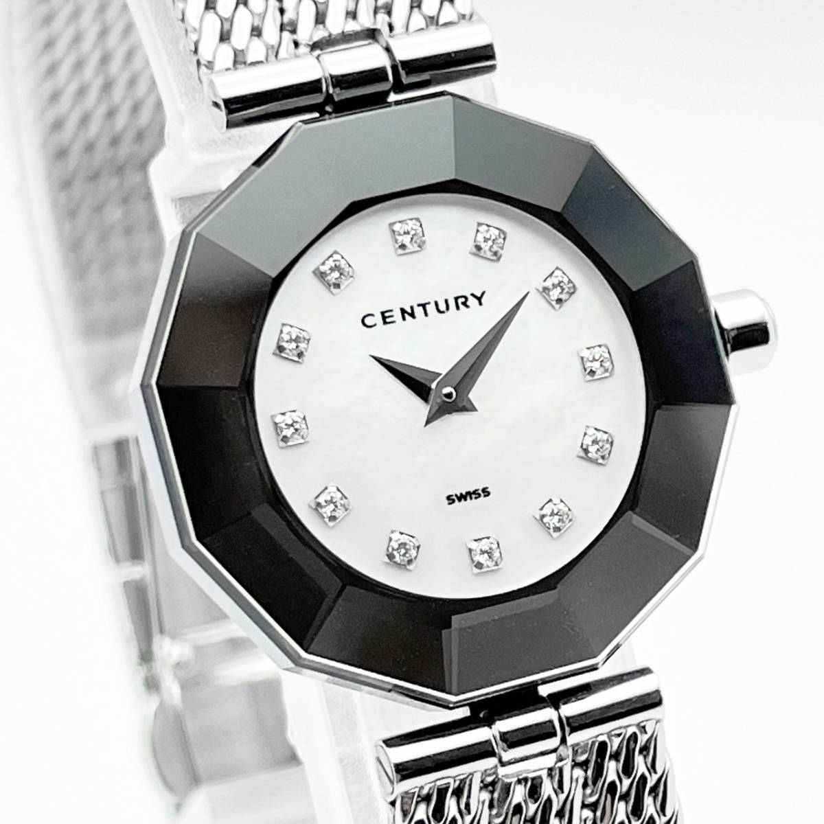 美品 稼働品 CENTURY センチュリー TIME GEM タイムジェム 12Pダイヤ