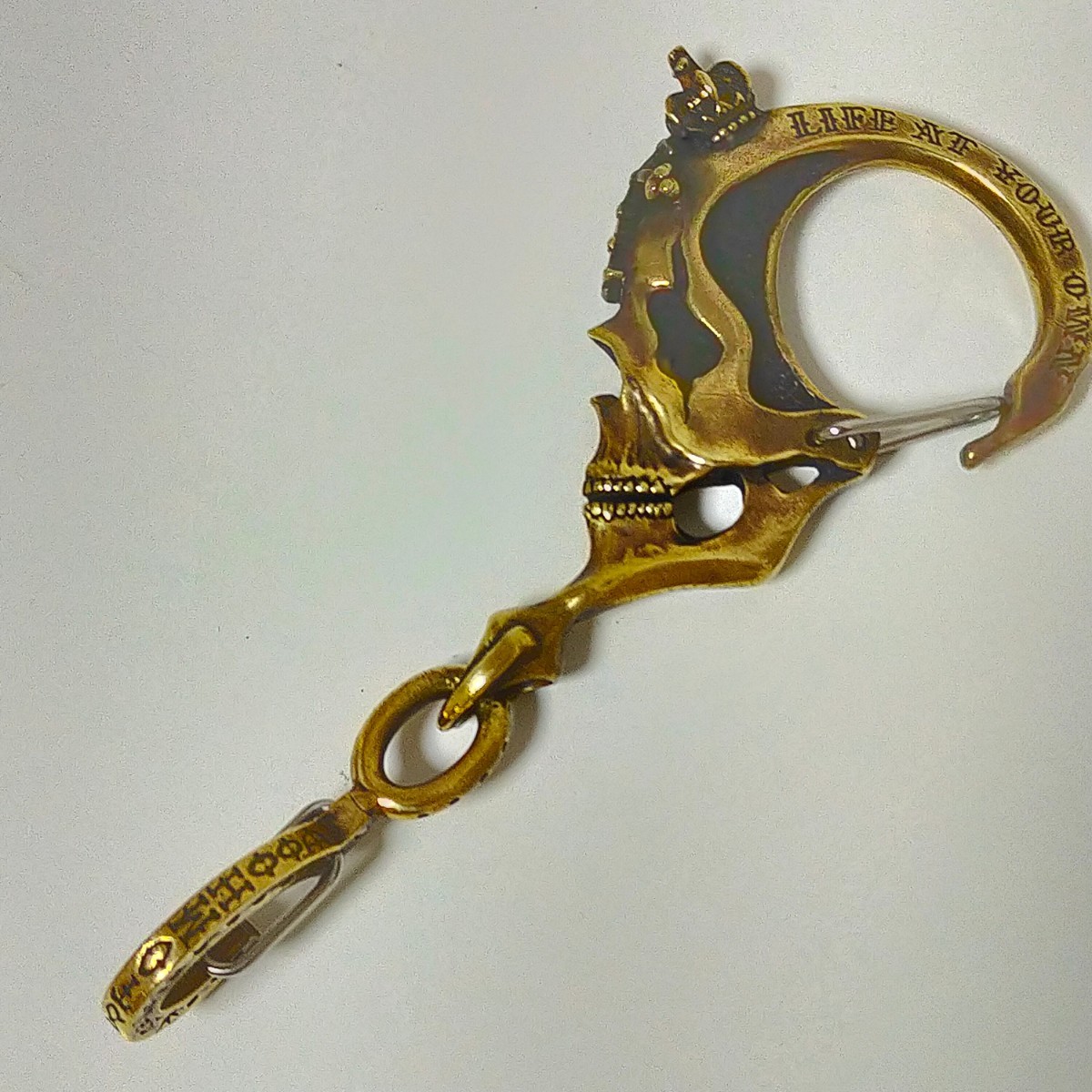 GALCIA ガルシア RISK コラボ スカルフック キーホルダー ゴールド