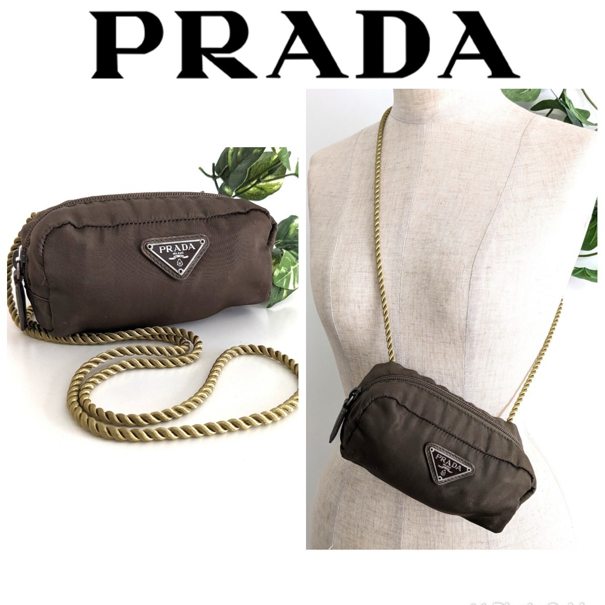 良品 PRADA オールドプラダ ヴィンテージ ナイロン サコッシュ ミニ
