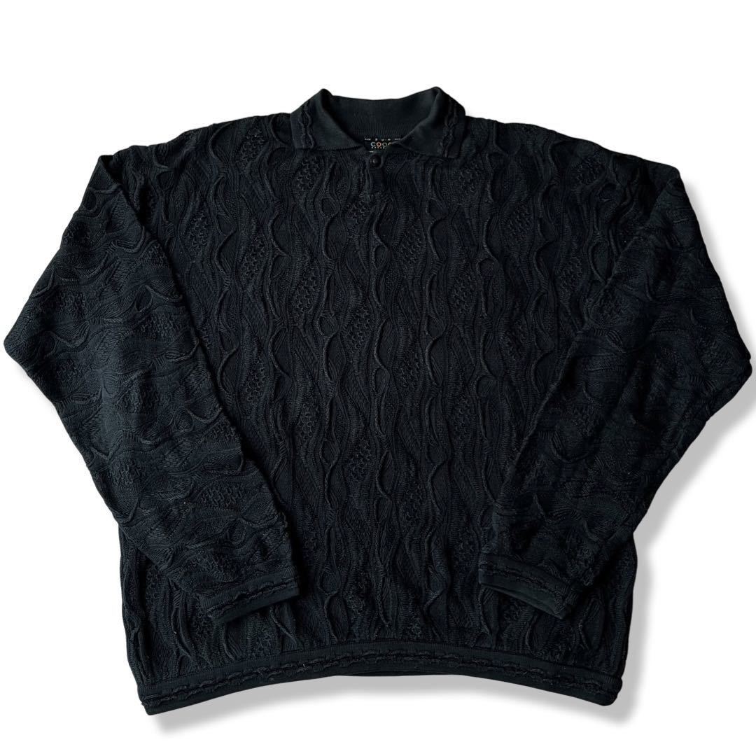 ヴィンテージ】90s COOGI(クージー) 編み込み 3Dカラーネックニット