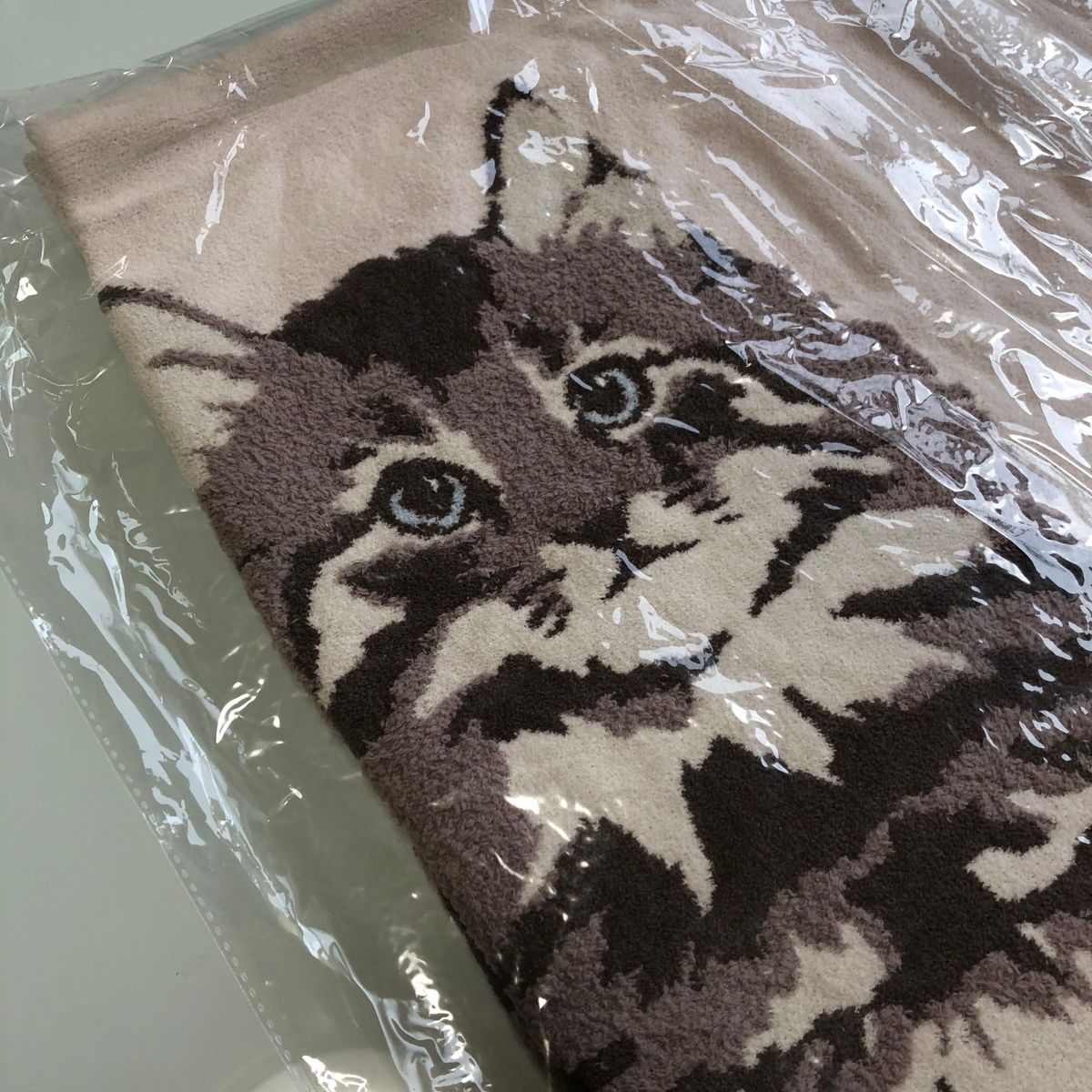 ジェラートピケ 新品ツインキャットジャガードブランケット ピンク 猫