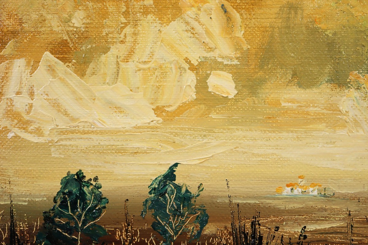 Yahoo!オークション - 真作 津島俊介 2004年油彩「遙かの風景～平原の