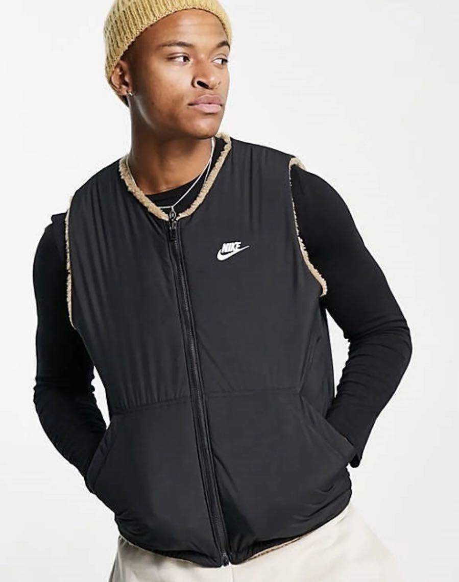 2XL】新品 ナイキ メンズ ベスト リバーシブル ボア シェルパ 茶 黒