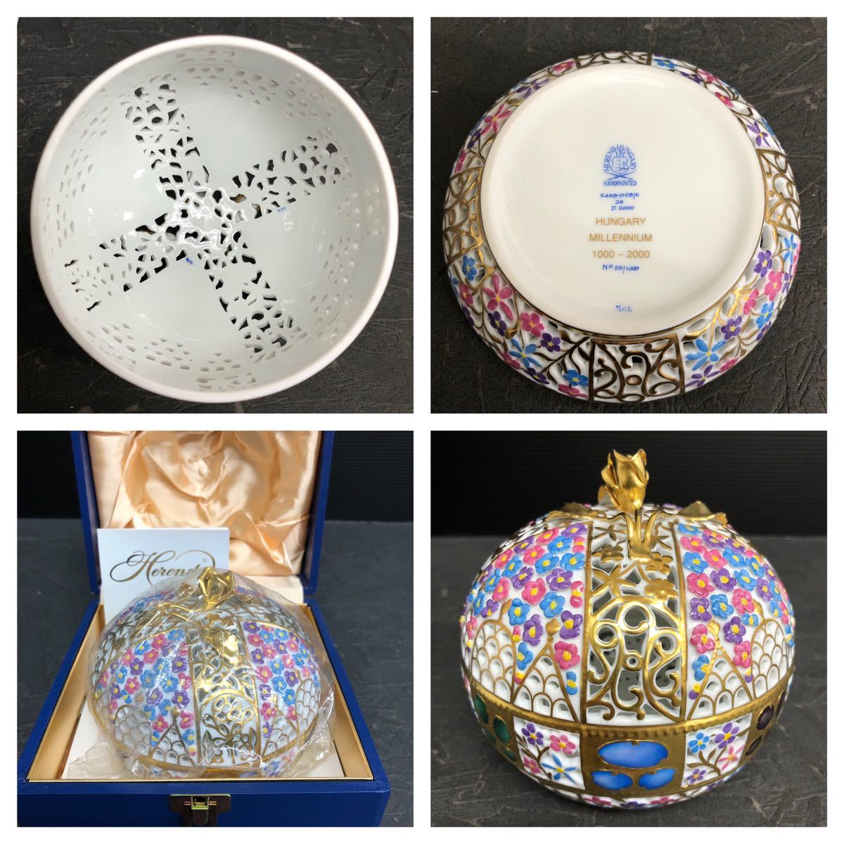 希少 未使用 保管品 HEREND ヘレンド 世界限定1000個 CROWN