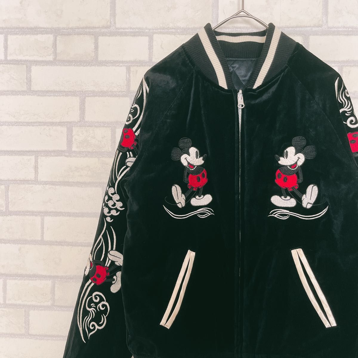 Disney ミッキーリバーシブル スカジャン 刺繍 スーベニアジャケット