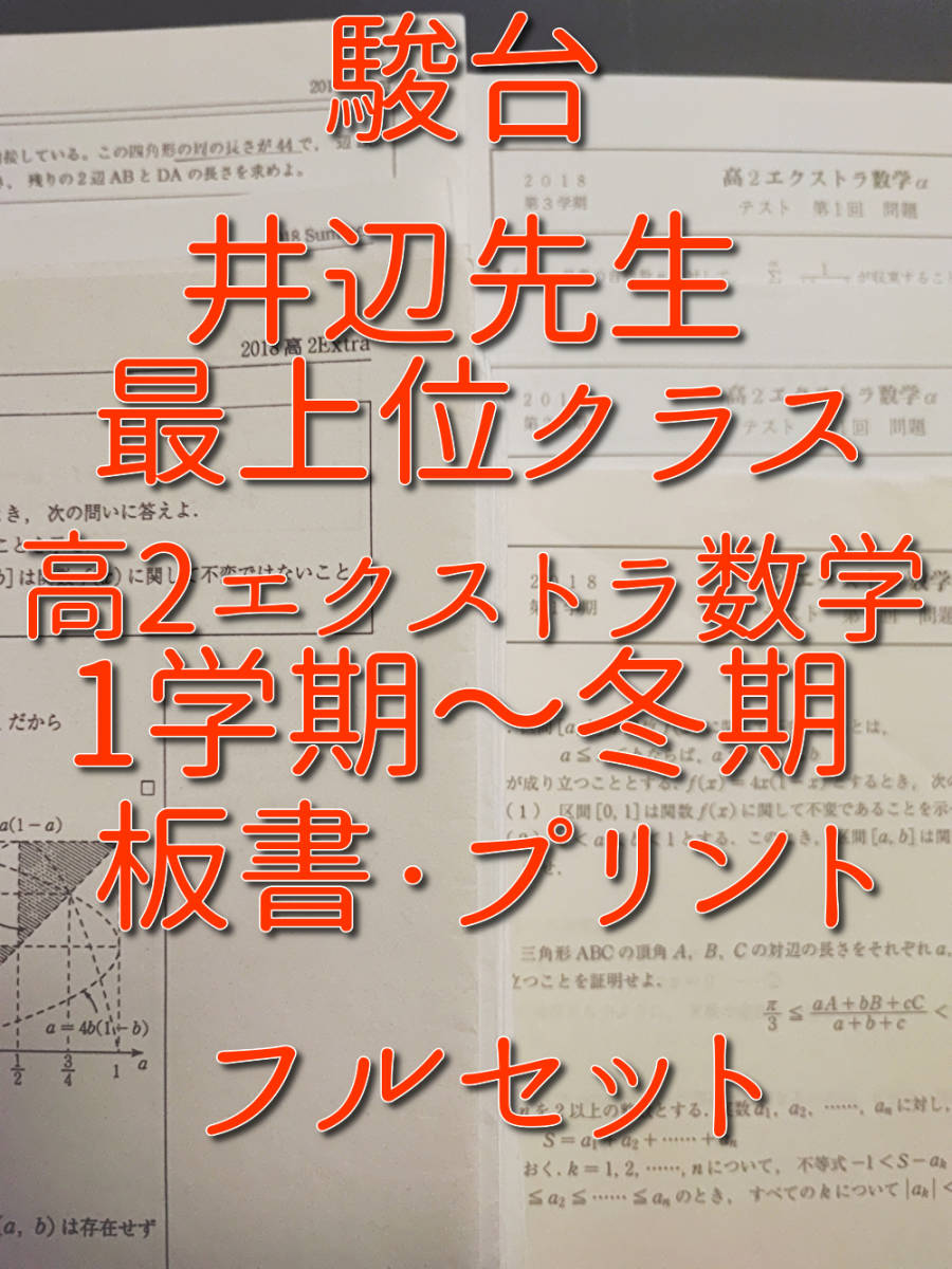 駿台 井辺先生 高2エクストラα数学 プリント・板書 1～冬期 フルセット