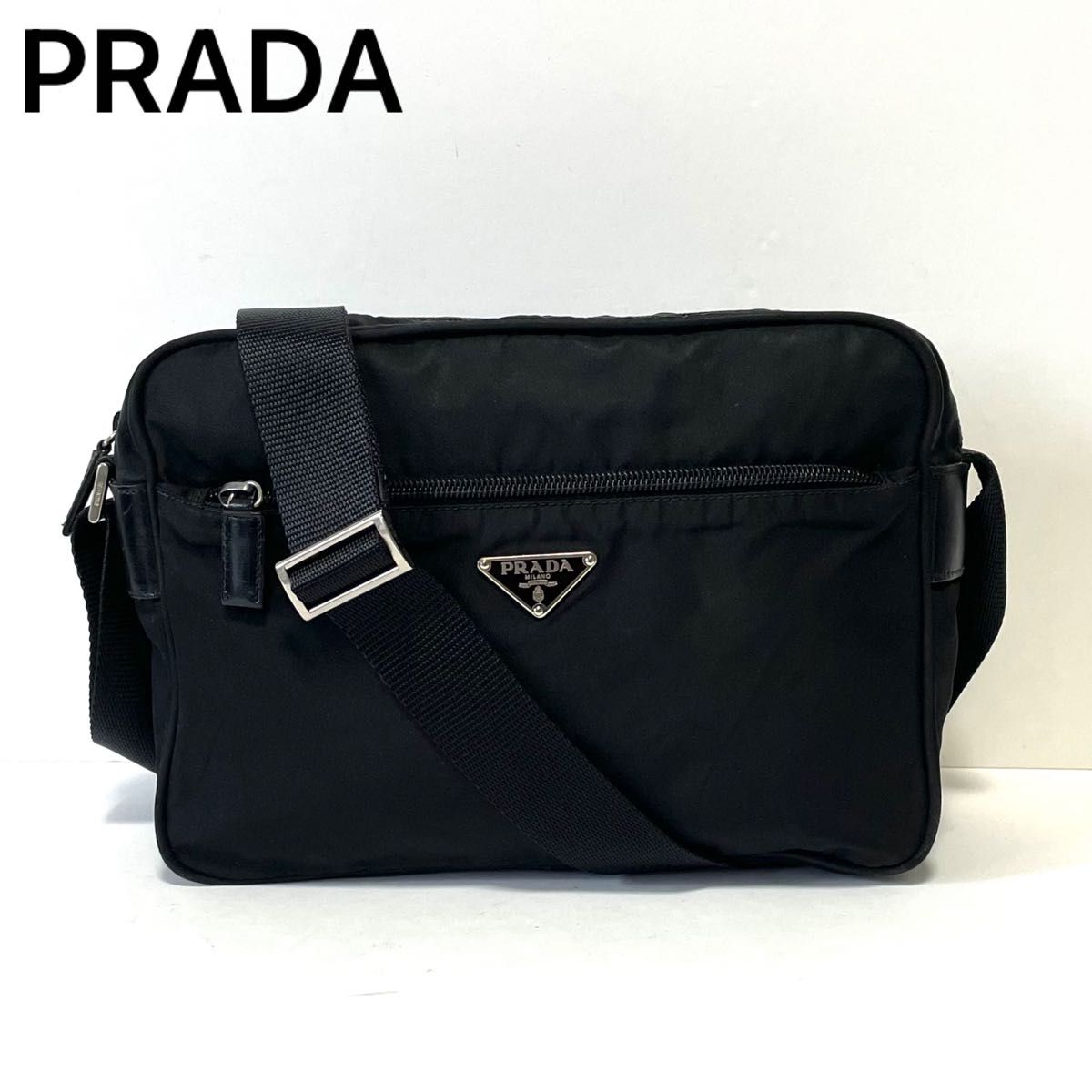 良品】PRADA プラダ ショルダーバッグ カメラバッグ ナイロン×レザー