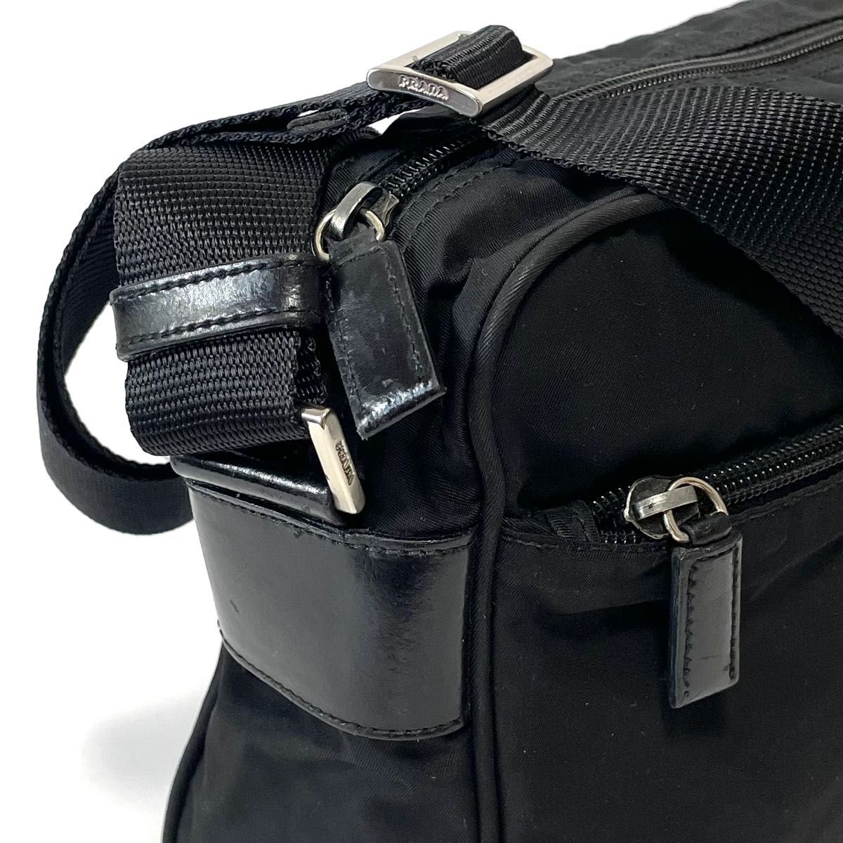 良品】PRADA プラダ ショルダーバッグ カメラバッグ ナイロン×レザー