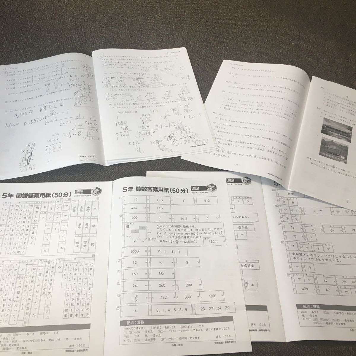 日能研 全国公開模試 5年生 実力判定テスト 2021年11月｜Yahoo!フリマ