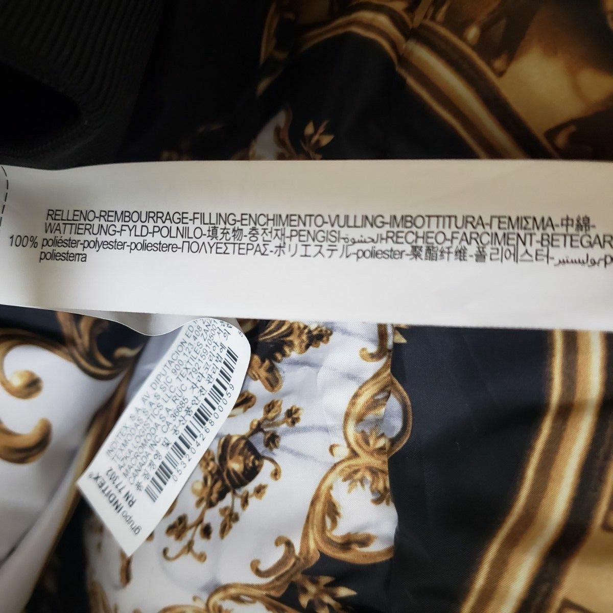 希少】ZARA バロック調 パフジャケット 総柄 中綿ジャケット メンズXL