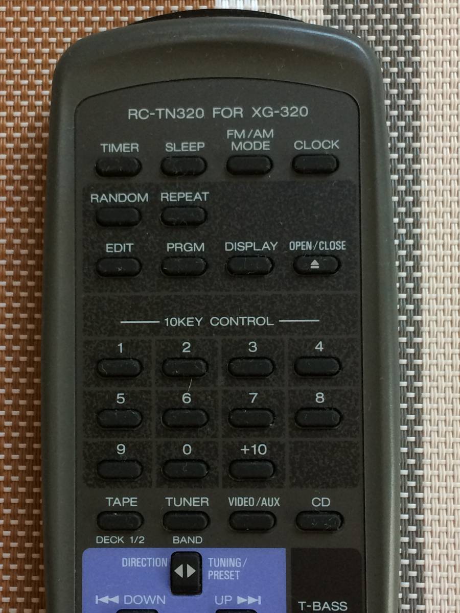 送料無料 AIWA アイワ 純正 オーディオ XG-320用リモコン RC-TN320