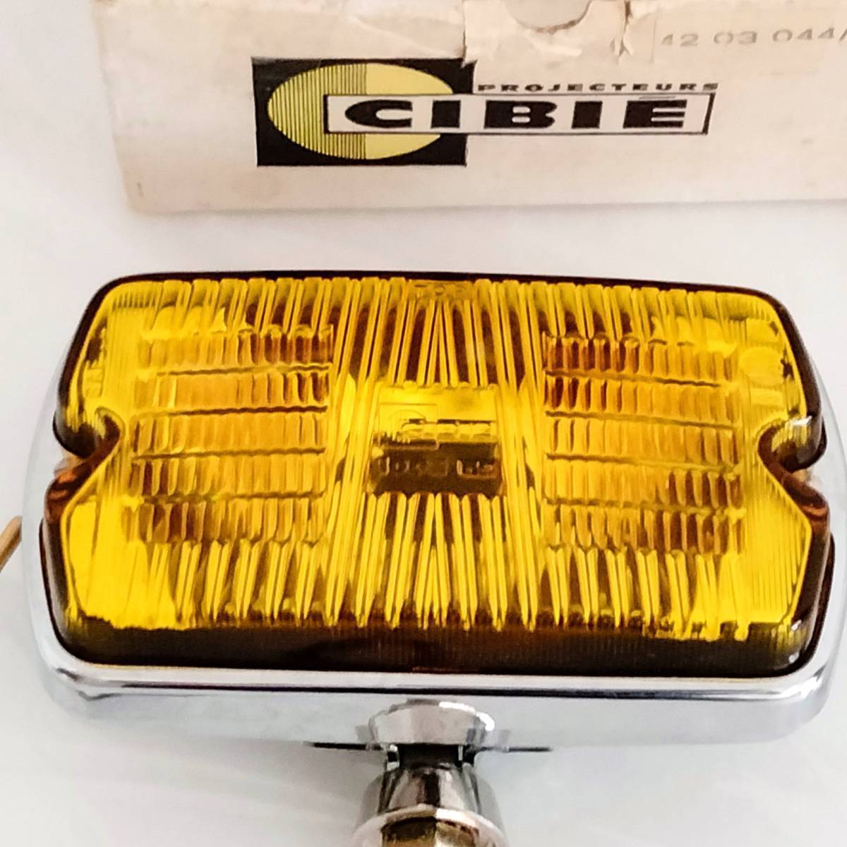 当時物】シビエ 35 CIBIE 角型 フォグランプ イエローレンズ 箱付き