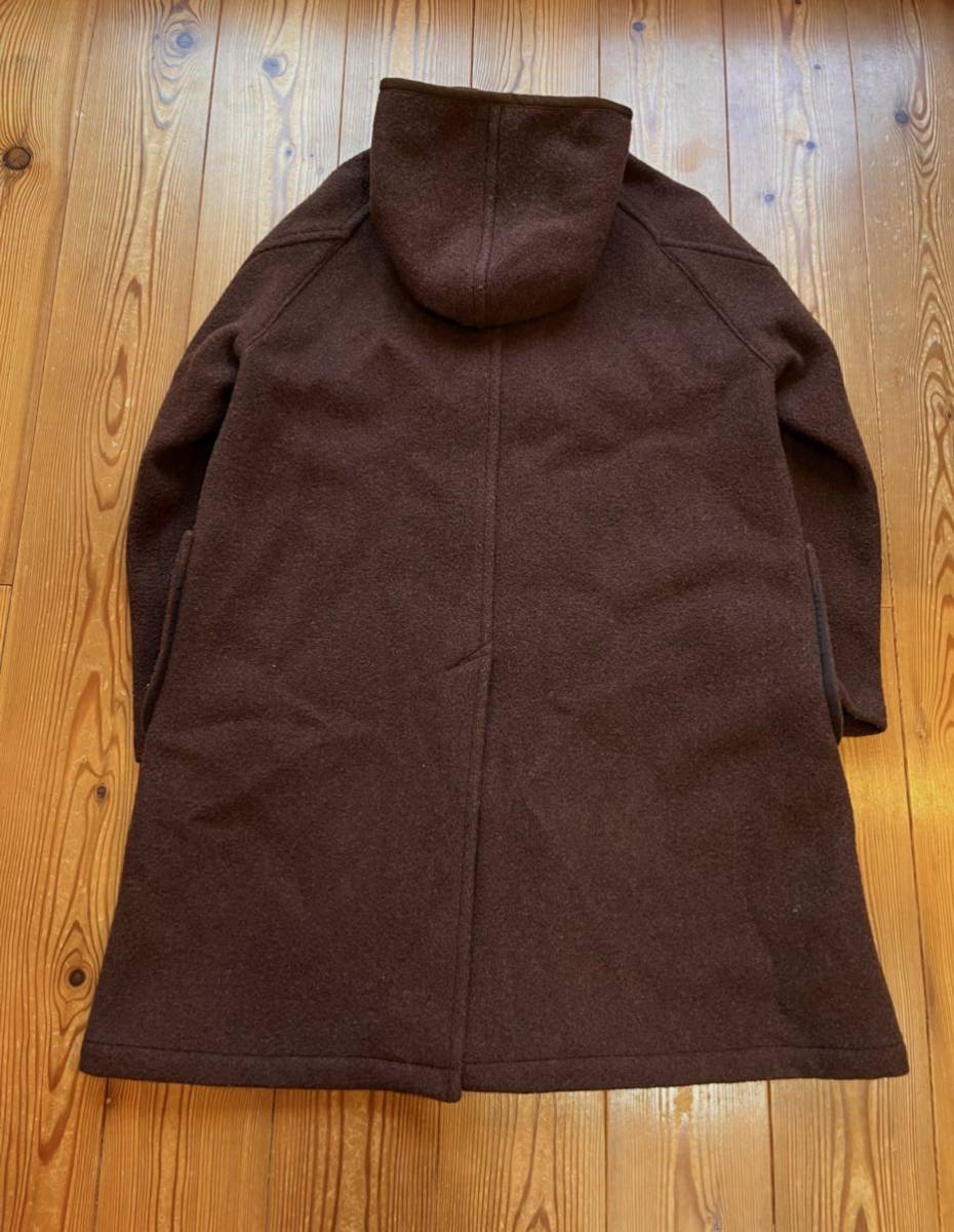 DANTON ダントン】ウールモッサ フード付きロングコート 34 ブラウン