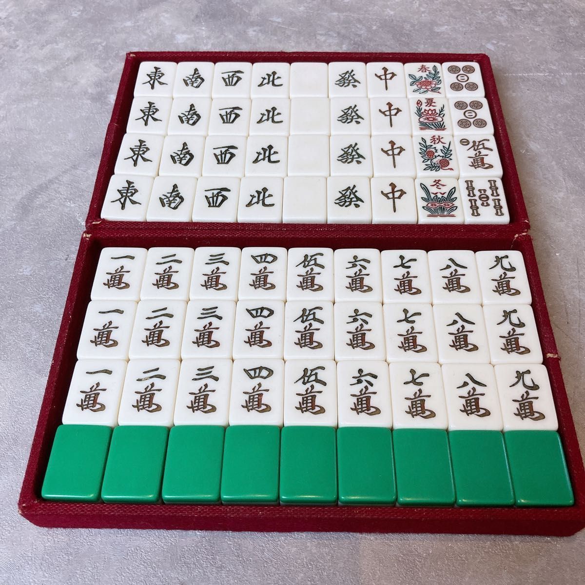 ミズノ丸一 麻雀牌 マージャン 背緑 昭和レトロ マージャンパイ 当時物