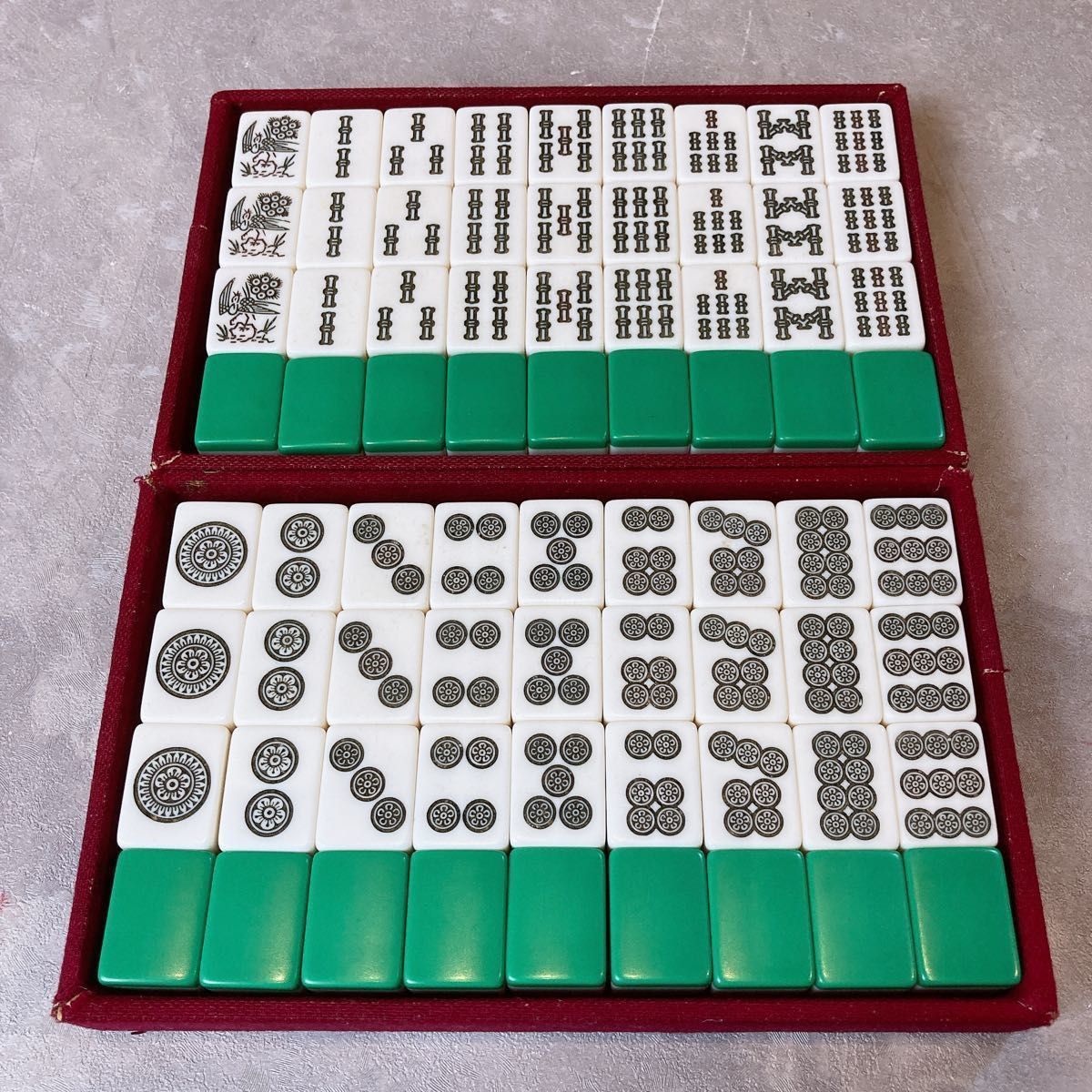 ミズノ丸一 麻雀牌 マージャン 背緑 昭和レトロ マージャンパイ 当時物