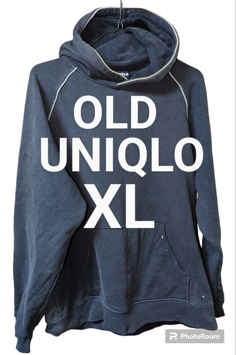 OLD UNIQLO】古着 XL 希少 オールド ユニクロ パーカー ネイビー 90