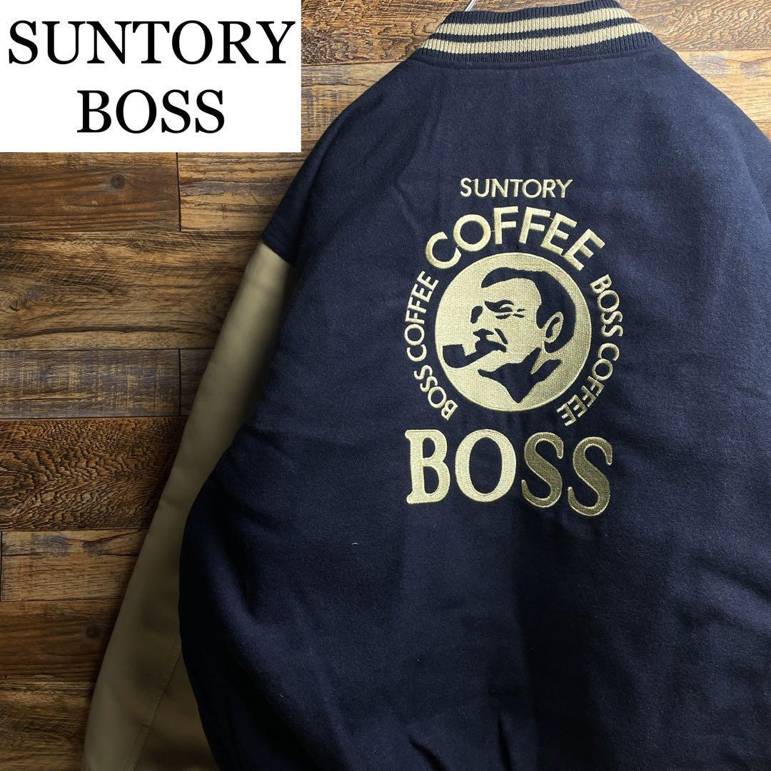 SUNTORY サントリーボスジャン スタジャン 紺 ネイビー lm メンズ 刺繍