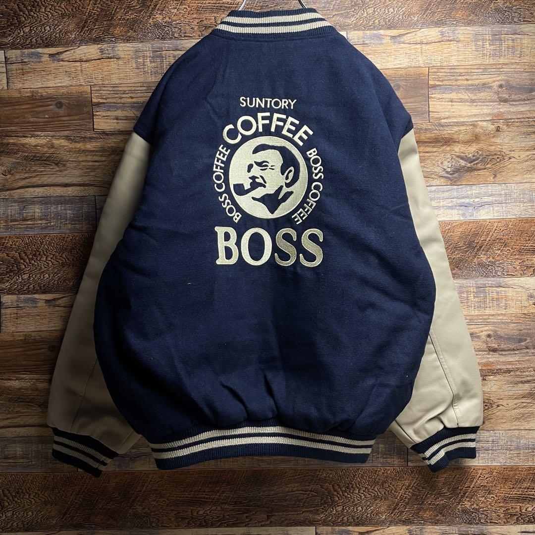 SUNTORY サントリーボスジャン スタジャン 紺 ネイビー lm メンズ 刺繍