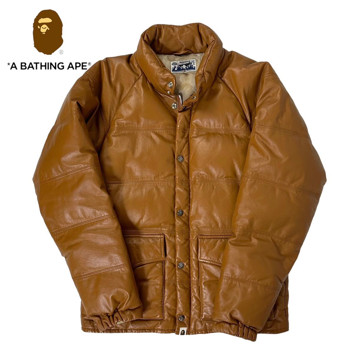 希少品】A BATHING APE エイプ レザー ダウンジャケット シープスキン