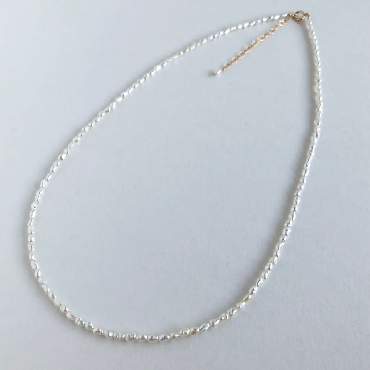 国産あこや真珠K18ケシパールネックレス40cm 18金ゴールド あこや真珠