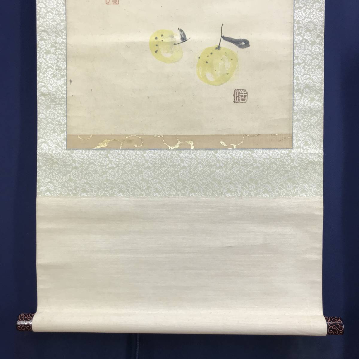 複製/高浜虚子（句）/近藤浩一路（画）/柚子俳句/ユズ図/工芸品//掛軸