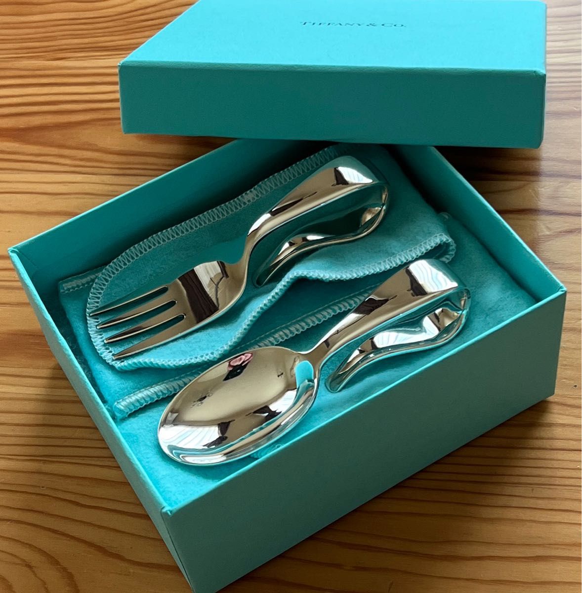 TIFFANY ティファニー ベビースプーン＆フォーク 定価72600円
