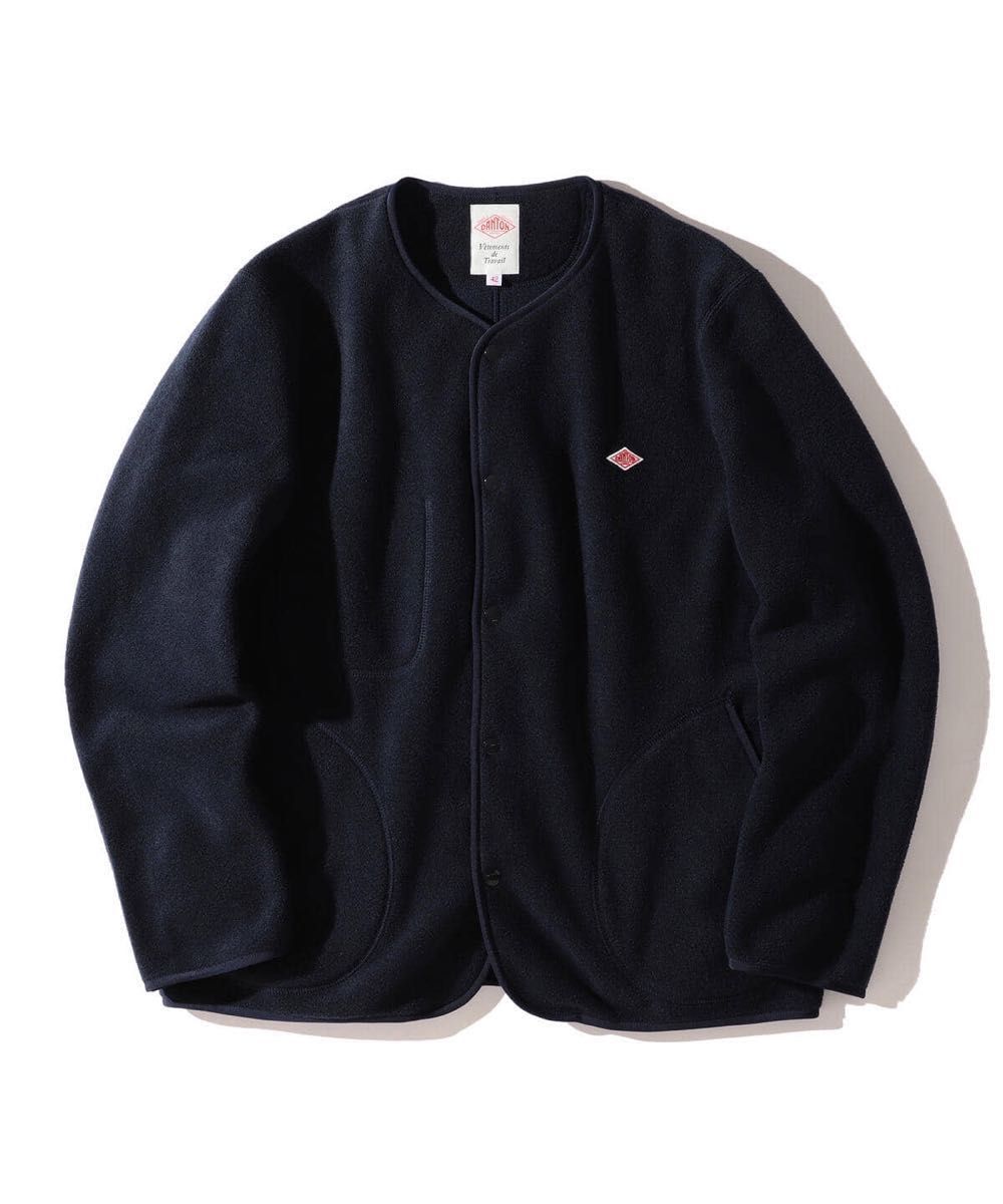 DANTONダントン ノーカラー フリース ジャケット ネイビー42｜Yahoo