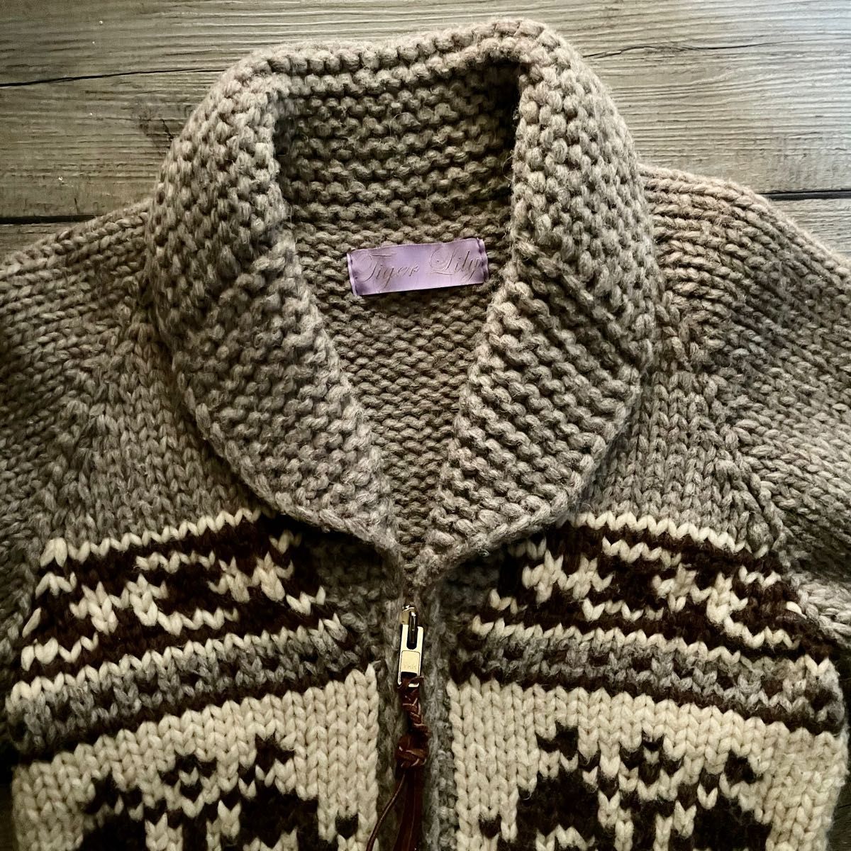 タイガーリリー キモノスリーブカウチン ニット カナディアンセーター