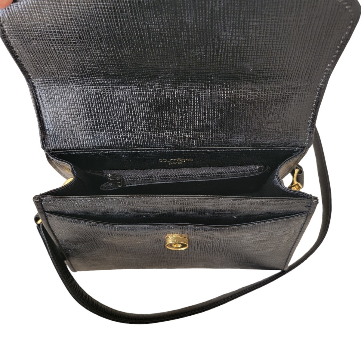 極美品】 再人気 ロゴ金具 クレージュ courreges 2WAY ショルダー