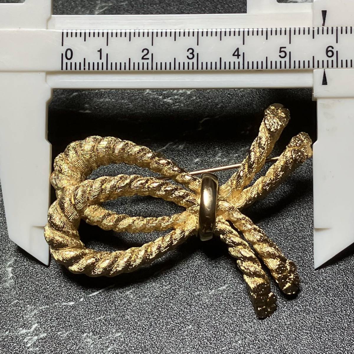 ws3300】極美品 Dior ディオール ヴィンテージ リボン ブローチ